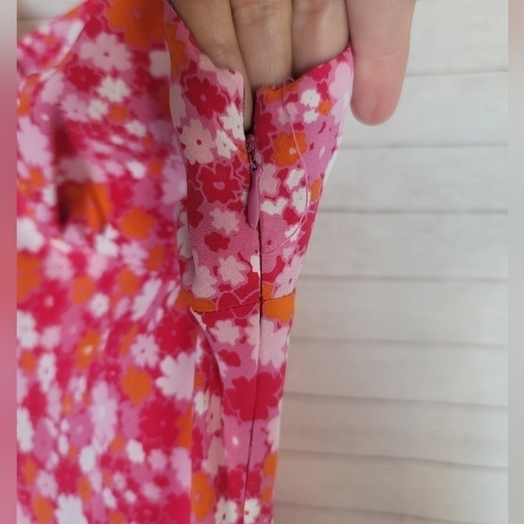 VINTAGE EXPRESS 90'S Y2K FLORAL BABYDOLL MIDI DRESS W RUFFLE HEM, SZ 9/10 - Picture 7 of 14